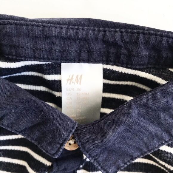 H&M stripe ribbed diaper shirt EUC 12-18 months - Picture 4 of 4